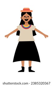 colombian farmer woman vector isolated