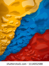 Colombian flag of clouds of smoke, vector illustration