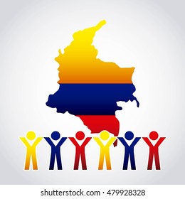 colombian flag colorful icon vector illustration design