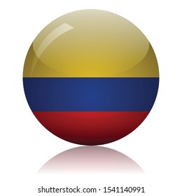 Colombian flag glass icon vector illustration