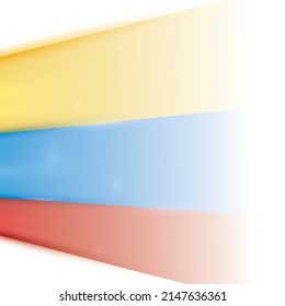 Colombian flag made with lights and dim colors in the yellow, blue and red stripes.