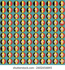 Colombian flag with numbers from 1 to 100
 - Powered by Shutterstock - Get 15% off with code: PIKWIZARD15