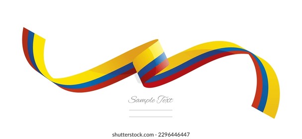 Colombian flag ribbon vector illustration. Colombia flag ribbon on abstract isolated on white color background