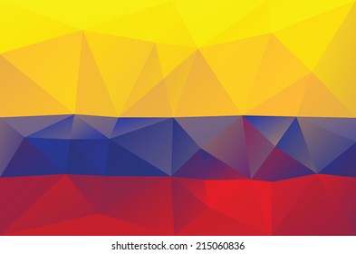 Colombian Flag - Triangular Polygonal Pattern