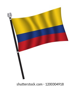 Colombian Flag Flag Colombian Waving On Stock Vector (Royalty Free ...