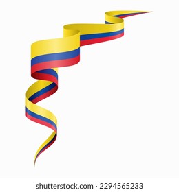 Colombian flag wavy abstract background. Vector illustration.