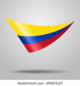 Colombian flag wavy abstract background. Vector illustration.