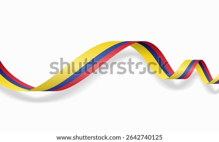 Colombian flag wavy abstract background. Vector illustration.