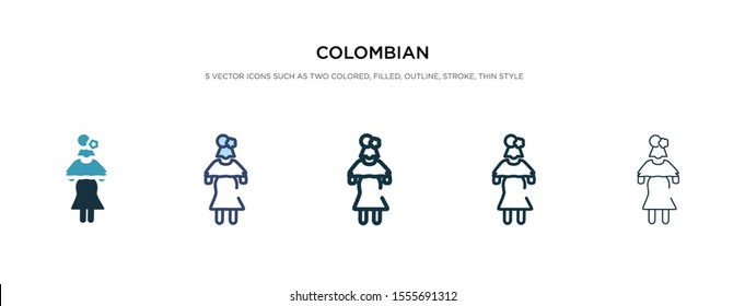 colombian icon in different style vector illustration. two colored and black colombian vector icons designed in filled, outline, line and stroke style can be used for web, mobile, ui