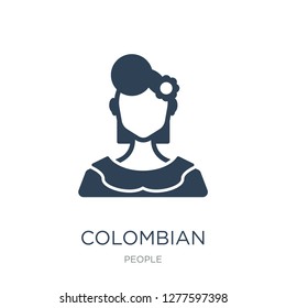 colombian icon vector on white background, colombian trendy filled icons from People collection, colombian vector illustration