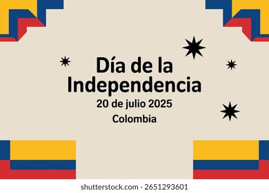 Colombian Independence Day banner, dea de la independencia, 20 de julio 2025, patriotic celebration, national holiday, festive design