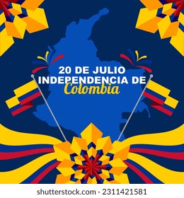 Colombian independence day design on 20 july, Colombia independence day celebration greeting poster banner design