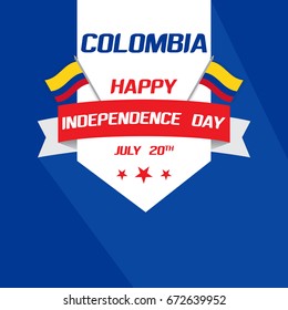 Colombian Independence Day greetings vector illustration for banners, backgrounds. Creative colombian national day poster. Feliz dia columbia 