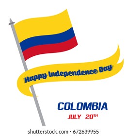 Colombian Independence Day greetings vector illustration for banners, backgrounds. Creative colombian national day poster. Feliz dia columbia 