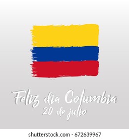 Colombian Independence Day greetings vector illustration for banners, backgrounds. Creative colombian national day poster. Feliz dia columbia 