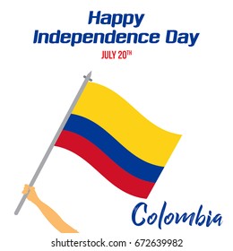 Colombian Independence Day greetings vector illustration for banners, backgrounds. Creative colombian national day poster. Feliz dia columbia 