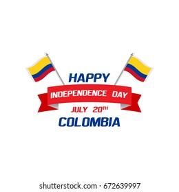 Colombian Independence Day greetings vector illustration for banners, backgrounds. Creative colombian national day poster. Feliz dia columbia 