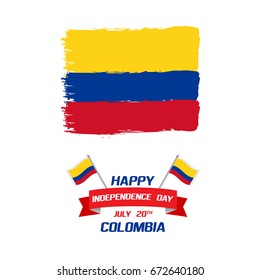 Colombian Independence Day greetings vector illustration for banners, backgrounds. Creative colombian national day poster. Feliz dia columbia 