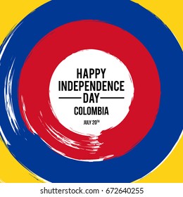 Colombian Independence Day greetings vector illustration for banners, backgrounds. Creative colombian national day poster. Feliz dia columbia 