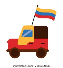 colombian jeep illustration vector isolated