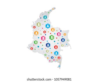 colombian map concept