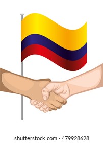 Colombian peace agreement symbol vector illustration design