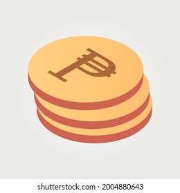 Colombian peso
 Colombia currency symbol coin isometric vector illustration design