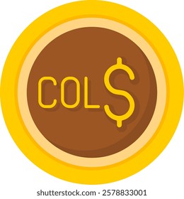 Colombian Peso Flat Style Icon Design