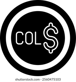 Colombian Peso Solid Style Icon Design