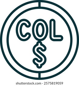 Colombian Peso Symbol Element For Design Graphic