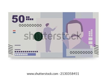 Colombian Peso Vector Illustration. Colombia, Venezuela money set bundle banknotes. Paper money 50 COP. Flat style. Isolated on white background. Simple minimal design. Foto stock © 