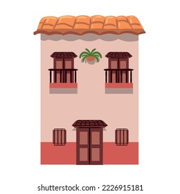 colombian traditional house icon isolated