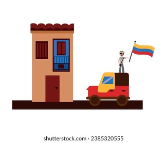 vector de movimiento tradicional colombiano aislado