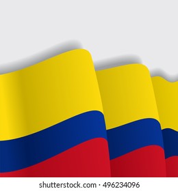 Colombian waving Flag. Vector illustration.