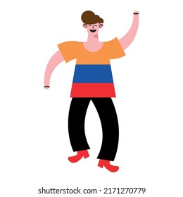 colombian young man walking character