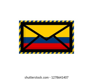 Colombian-flag letter envelope/mail