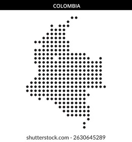 Forma da Colômbia representada com pontos