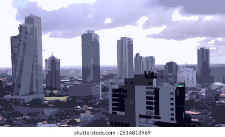 Centro da cidade de Colombo Vetor Design Art