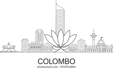 Colombo City Line Draw Simple Minimalist