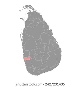 Colombo District map, administrative division of Sri Lanka. Vector illustration.