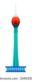 Colombo Lotus Tower - modern flat design style single isolated image. Neat detailed illustration of national pride of Sri Lanka and landmark. High building, capital architecture and tourism idea