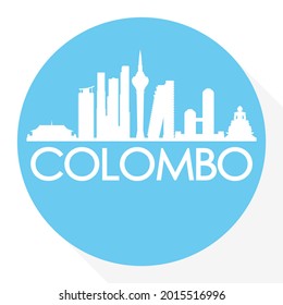 Colombo, Sri Lanka Round Button City Skyline Design. Silhouette Stamp Vector Travel Tourism.