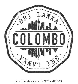 Colombo, Sri Lanka Stamp Skyline Postmark. Silhouette Postal Passport. City Round Vector Icon. Vintage Postage Design.