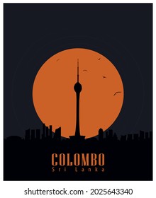 Colombo in Sri Lanka Vector Illustration