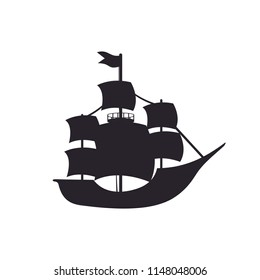 colombus silhouette ship vector