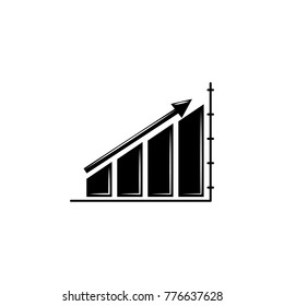 Colomn chart with Up Diagramma Icon. Trend diagram element icon. Business analytics concept design icon. Signs and symbols icon for websites, web design, mobile, info graphics on white background