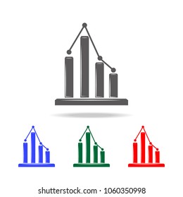 Colomn chart Icon. Elements of chart and trend diagram multi colored icons. Premium quality graphic design icon. Simple icon for websites, web design, mobile app, info graphics on white background