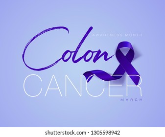 Colon Cancer Awareness Calligraphy Poster Design Stock Vector (Royalty ...