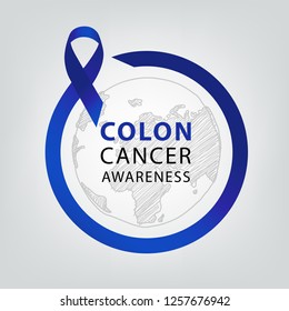 Colon Cancer Awareness. Healthcare And Medicine Concept. Vector Illustration.