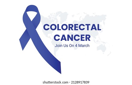 cáncer de colon vector de cinta realista. Día del cáncer de colon de 4 de marzo